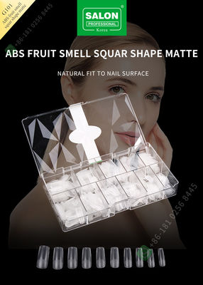 ABS 과일 냄새 스퀘어 형상 매트 여자 프랑스 스타일 인공 가짜 손톱은 반쯤 기울어지고 잘못된 가득 찬 커버가 못을 박습니다