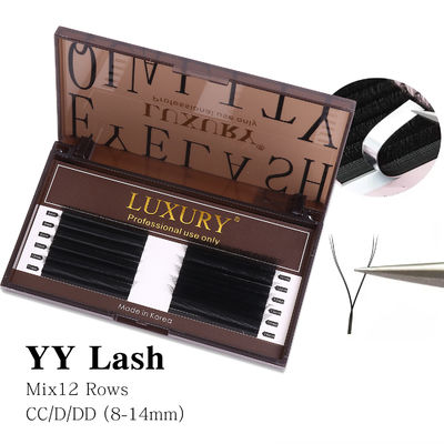 8-14mm 개인 가짜 눈꺼풀 CC/D/DD 컬링 볼륨 눈꺼풀 확장 두 번째 팁 캐시미어 YY 래시 확장