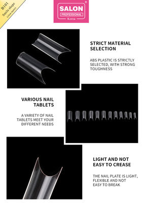 ABS 맑은 매트 풀 커버 가짜 손톱 미소 모양 살롱 및 DIY 손톱 확장 예술