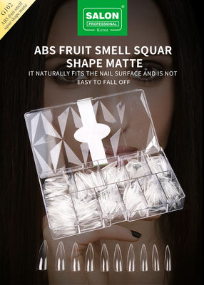 전문 ABS 날카로운 모양 가짜 손톱 완전 맑은 아크릴 가짜 손톱 팁 12 크기 가정 DIY