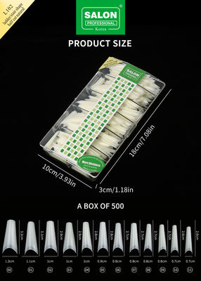 500Pcs 손톱 팁 아크릴 프랑스어 반 덮개 가짜 손톱 팁 사다리 모양 손톱 팁에 압축 UV 젤 매니큐어 공급