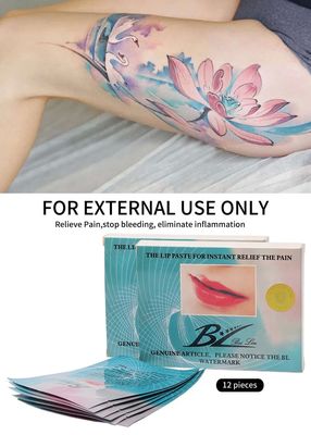 12 Pieces/Box Non-Disposable Lip Numbing Patch with Real Effect for Pain Relief and Fast Numbing